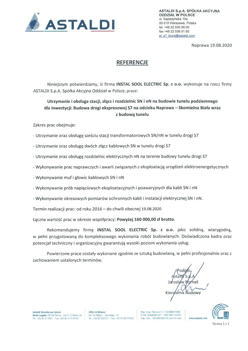 Referencje Astaldi